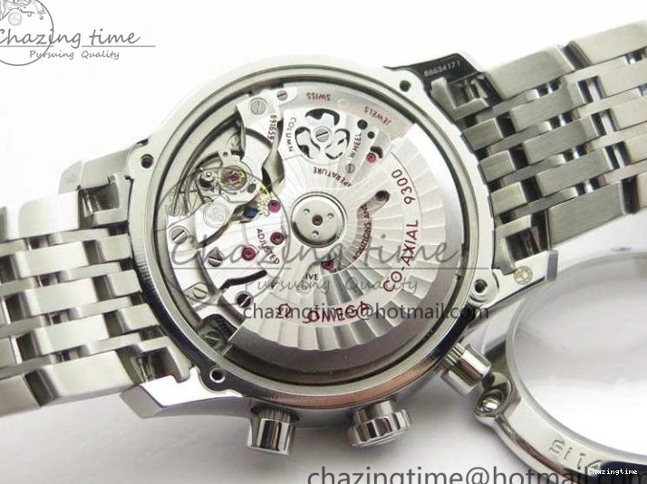 0409 HighQuality De Ville Chronograph SS OMF 1:1 Best Edition White Dial On SS Bracelet A 8151